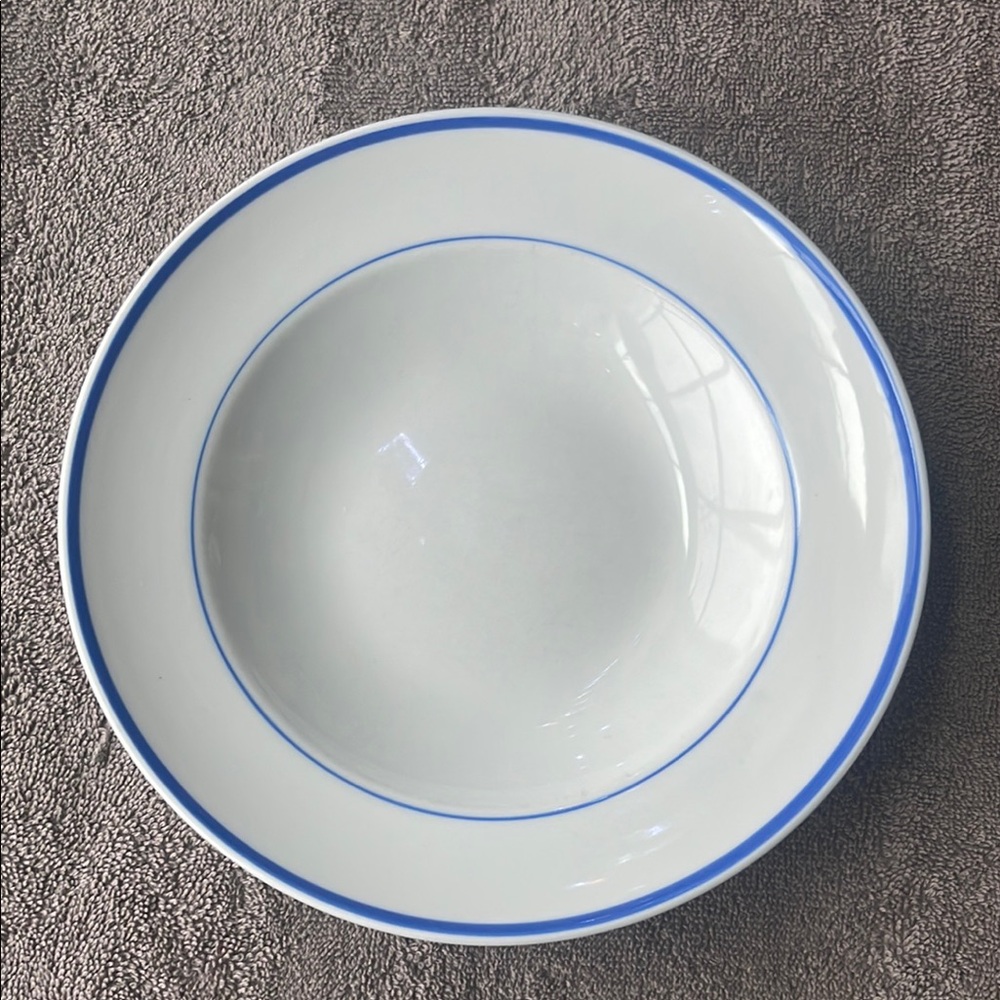 Gibson White and Blue Porcelain Dinnerware